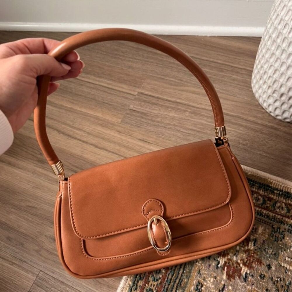 House of Harlow 1960 Tan Faux Leather Shoulder Bag